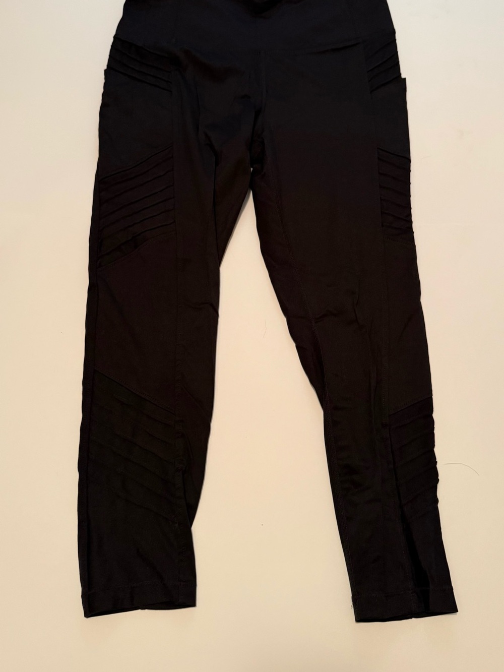 Black Moto-Detail Leggings - Women